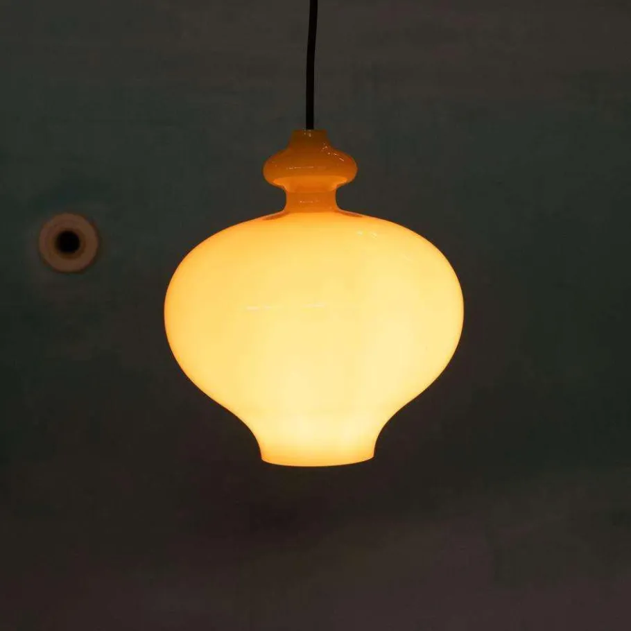 New Pamono Vintage Glass Hanging Lamp by Hans Agne Jakobssen