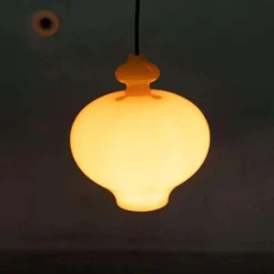 New Pamono Vintage Glass Hanging Lamp by Hans Agne Jakobssen