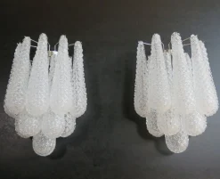 Clearance Pamono Vintage Glass Petals Drop Wall Sconces, 1990s, Set of 2
