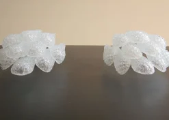 Clearance Pamono Vintage Glass Petals Drop Wall Sconces, 1990s, Set of 2