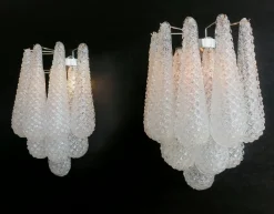 Clearance Pamono Vintage Glass Petals Drop Wall Sconces, 1990s, Set of 2