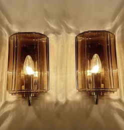 Discount Pamono Vintage Glass Sconces from Glashütte Limburg, 1970s, Set of 2