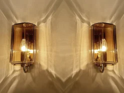 Discount Pamono Vintage Glass Sconces from Glashütte Limburg, 1970s, Set of 2