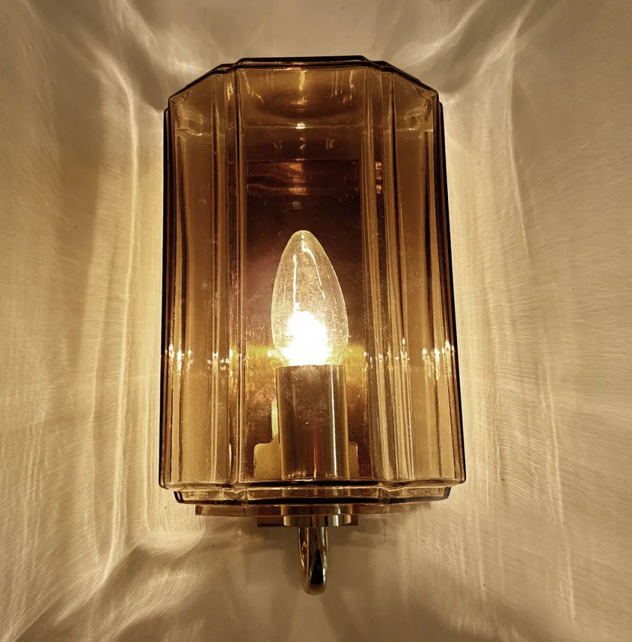 Discount Pamono Vintage Glass Sconces from Glashütte Limburg, 1970s, Set of 2