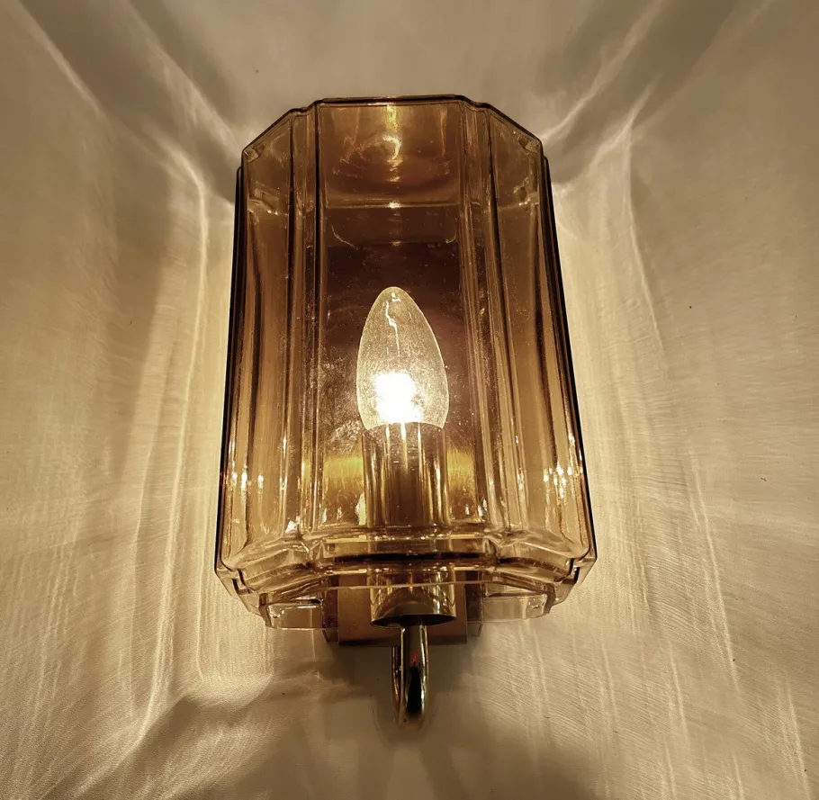 Discount Pamono Vintage Glass Sconces from Glashütte Limburg, 1970s, Set of 2