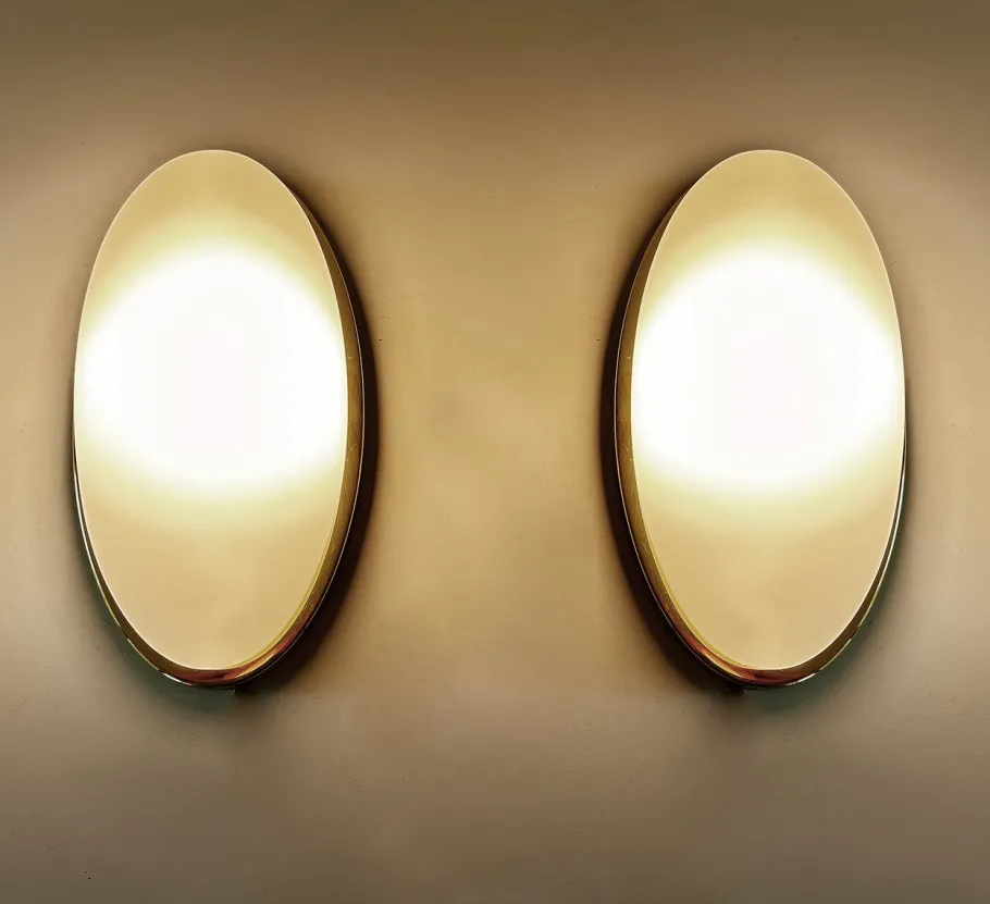 Pamono Vintage Glass Sconces from Limburg, Set of 2