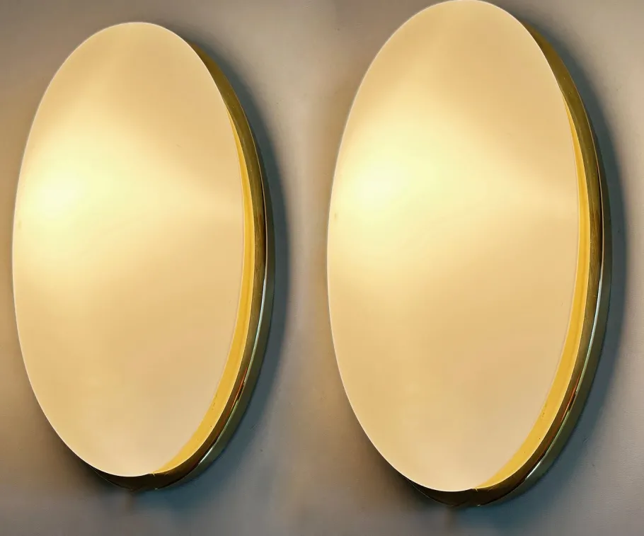 Pamono Vintage Glass Sconces from Limburg, Set of 2