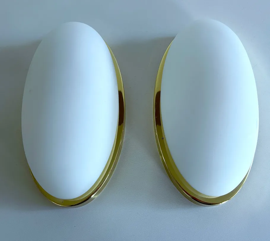 Pamono Vintage Glass Sconces from Limburg, Set of 2