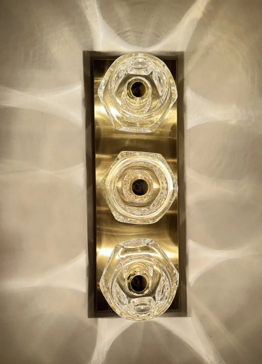 New Pamono Vintage Glass Sconces from Peill & Putzler, 1970s, Set of 2