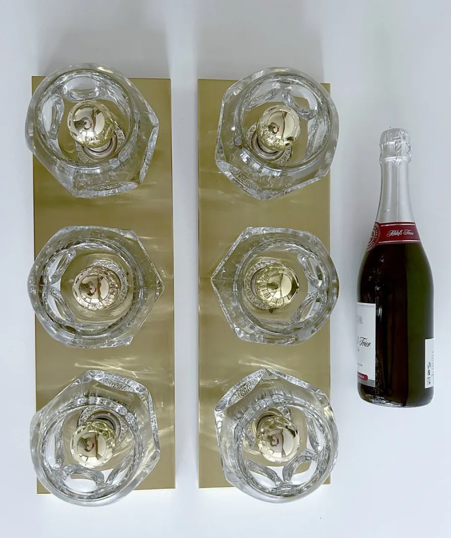 New Pamono Vintage Glass Sconces from Peill & Putzler, 1970s, Set of 2