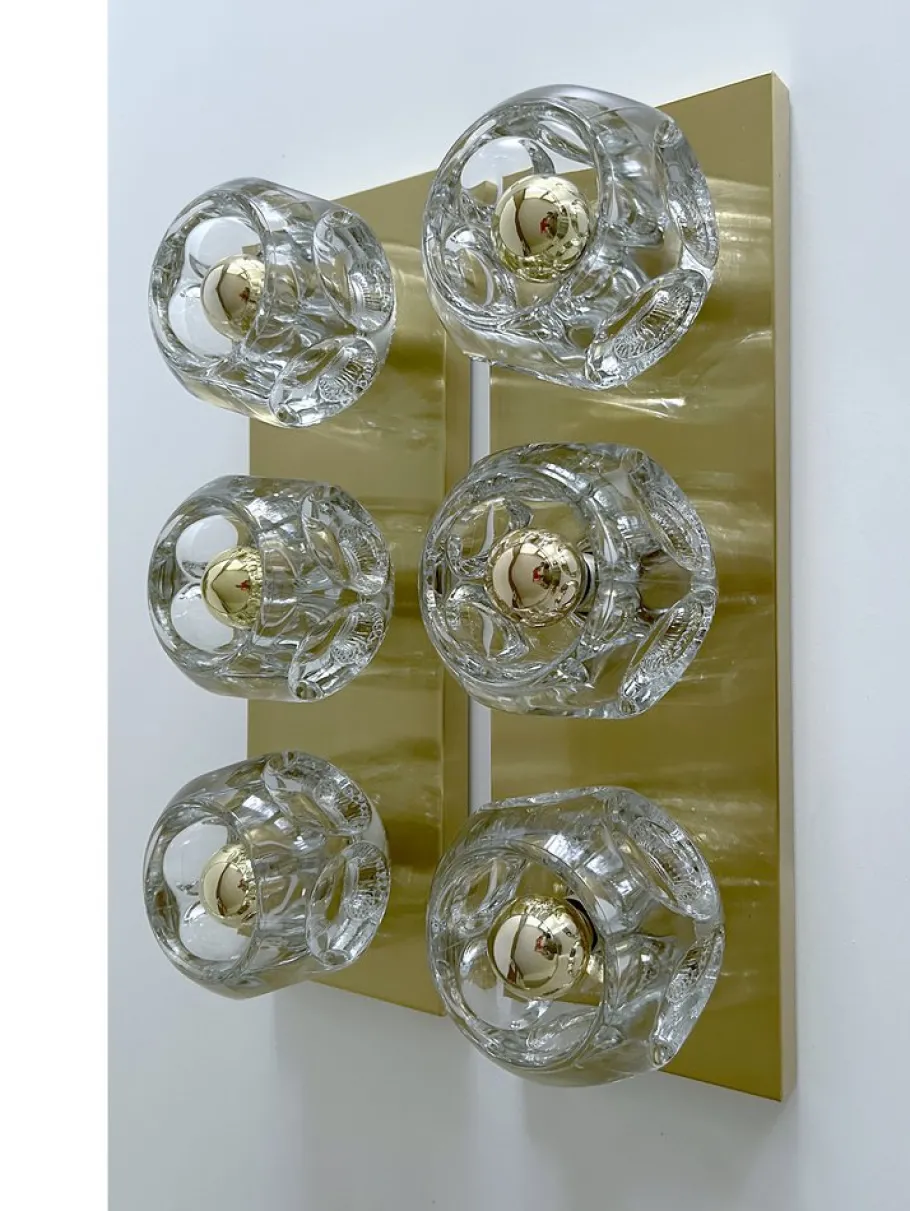 New Pamono Vintage Glass Sconces from Peill & Putzler, 1970s, Set of 2
