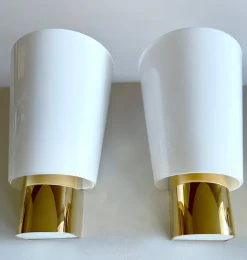 Pamono Vintage Glass Sconces from Limburg, Set of 2