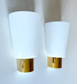 Pamono Vintage Glass Sconces from Limburg, Set of 2