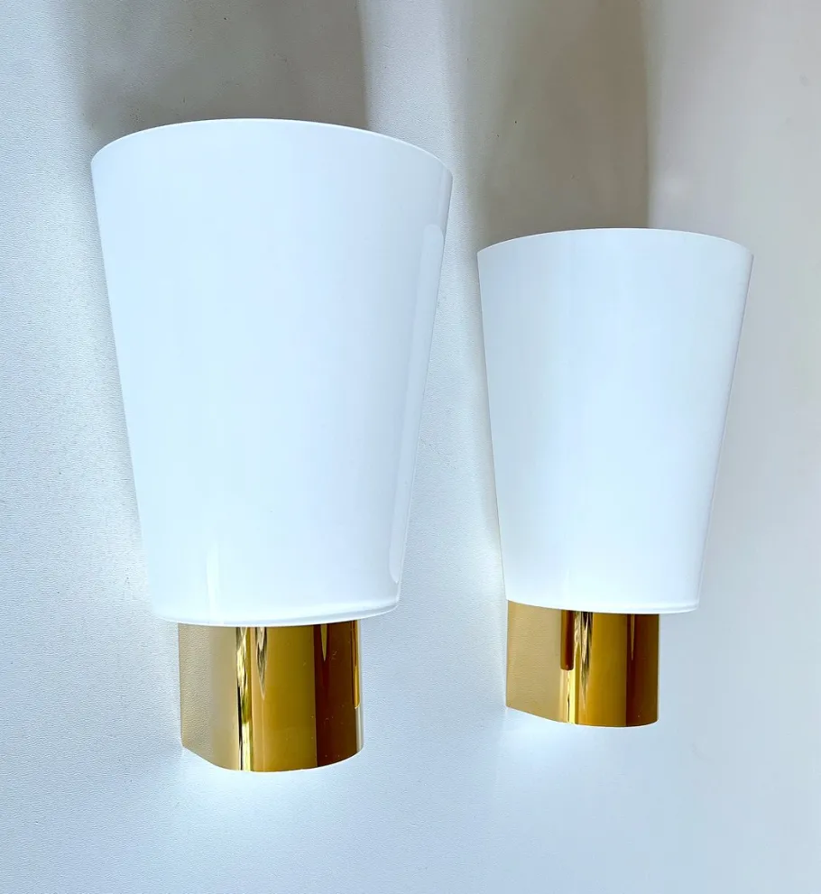 Pamono Vintage Glass Sconces from Limburg, Set of 2