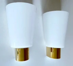 Pamono Vintage Glass Sconces from Limburg, Set of 2