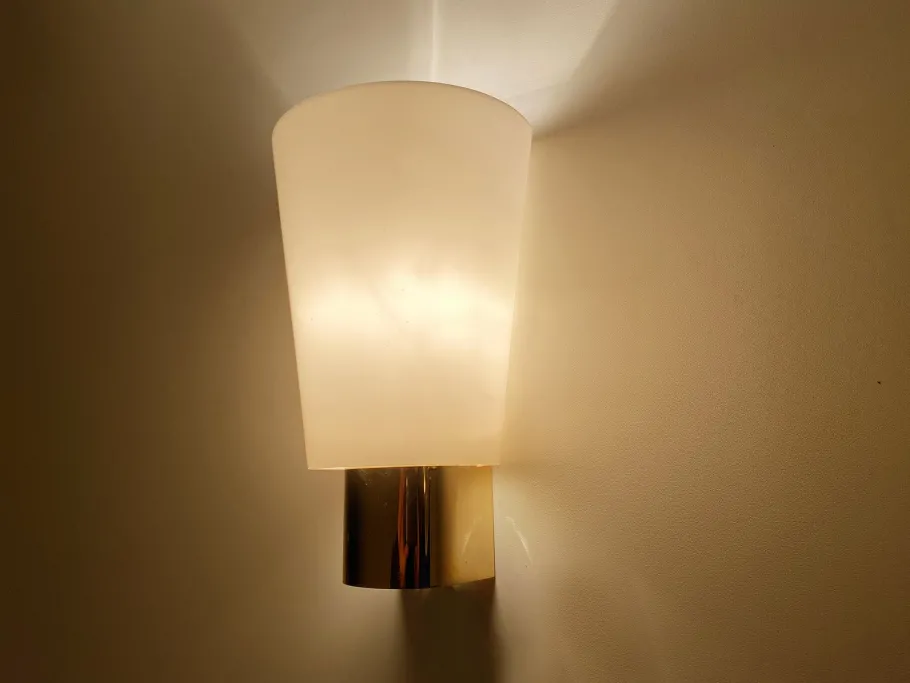 Pamono Vintage Glass Sconces from Limburg, Set of 2