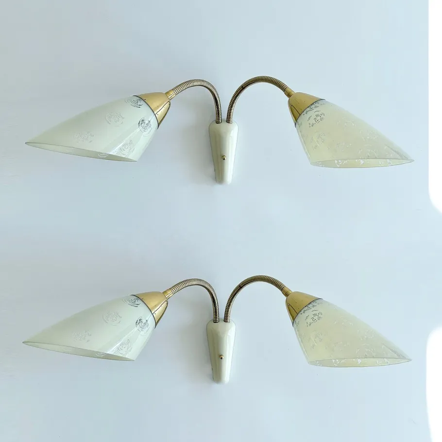 Discount Pamono Vintage Glass Sconces, 1950s, Set of 2