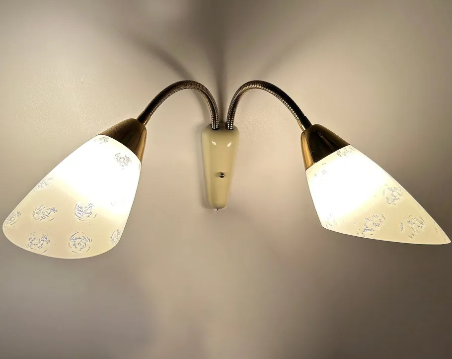 Discount Pamono Vintage Glass Sconces, 1950s, Set of 2