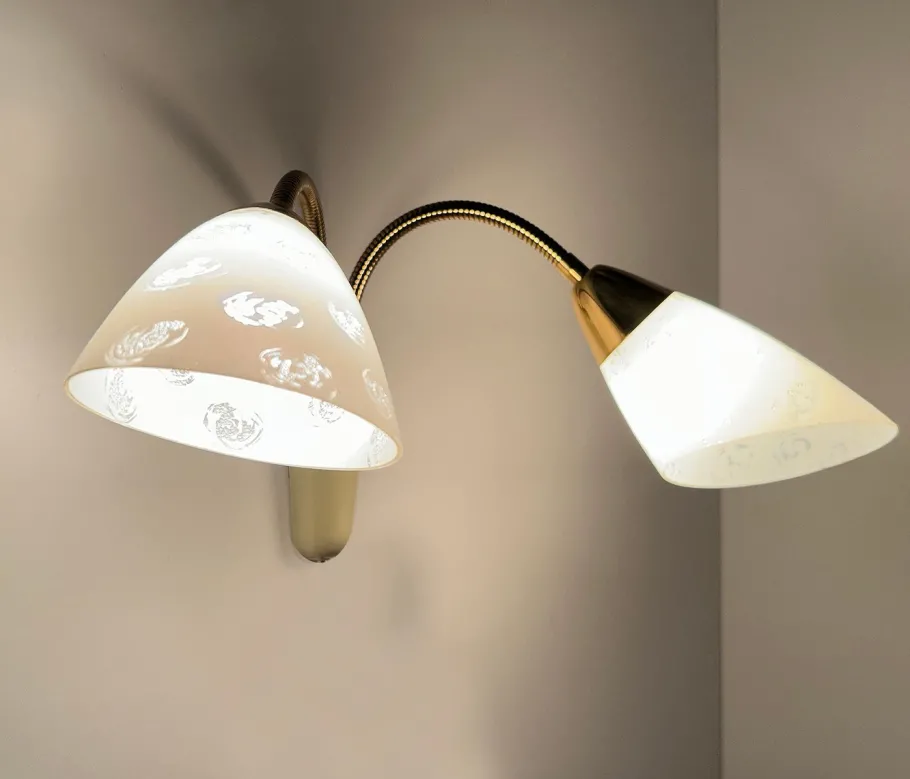 Discount Pamono Vintage Glass Sconces, 1950s, Set of 2