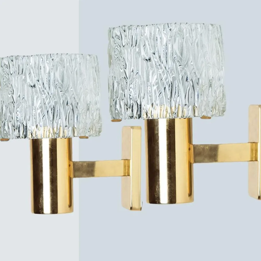 Hot Pamono Vintage Glass Torch Wall Sconces by Fagerlund for Orrefors, 1960s, Set of 2