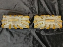 Pamono Vintage Glass Wall Lights, 1970s, Set of 2