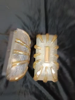 Pamono Vintage Glass Wall Lights, 1970s, Set of 2