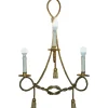 Pamono Vintage Gold Gilt Rope Twist & Tassel Three Branch Wall Light with Candle Mounts, 1960s
