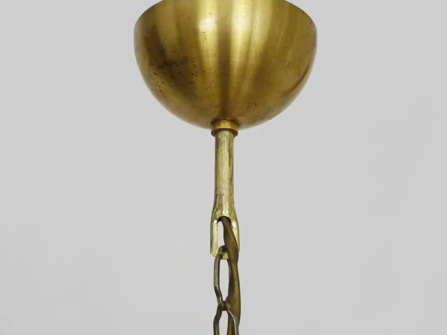 Sale Pamono Vintage Gold Metal Palm Leaf Pendant Light, 1980s