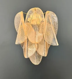 Best Pamono Vintage Gold Murano Glass Petal Wall Sconces from Rondini, 1990s, Set of 2