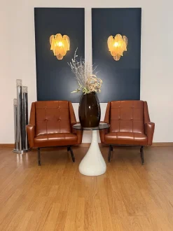 Best Pamono Vintage Gold Murano Glass Petal Wall Sconces from Rondini, 1990s, Set of 2