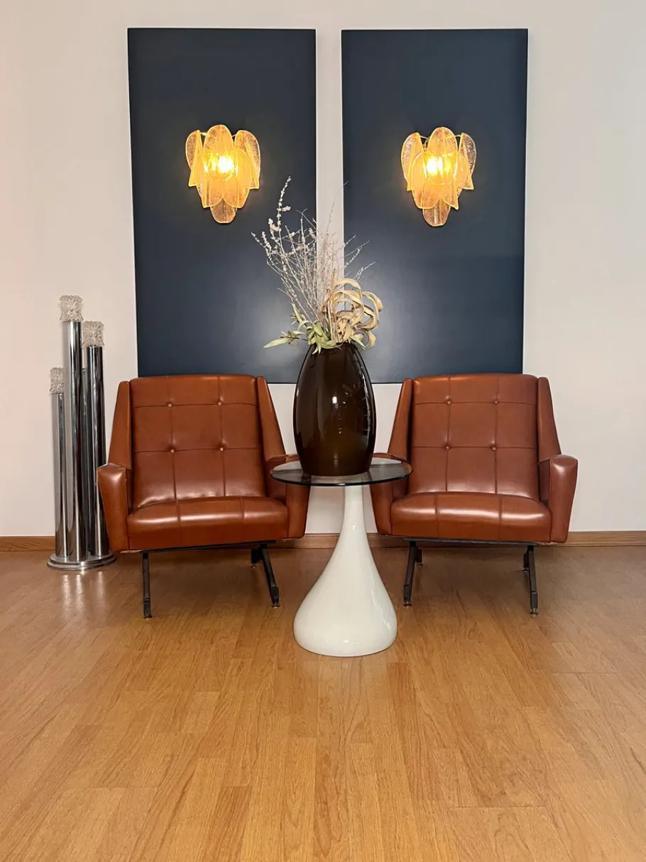 Best Pamono Vintage Gold Murano Glass Petal Wall Sconces from Rondini, 1990s, Set of 2