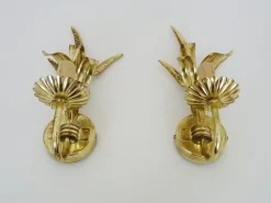 Pamono Vintage Golden Wheat Ear Wall Lights from Maison Masca, Florence, 1970s