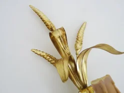 Pamono Vintage Golden Wheat Ear Wall Lights from Maison Masca, Florence, 1970s