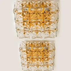 Discount Pamono Vintage Gold-Plated Crystal Glass Wall Light by Kinkeldey, 1970s