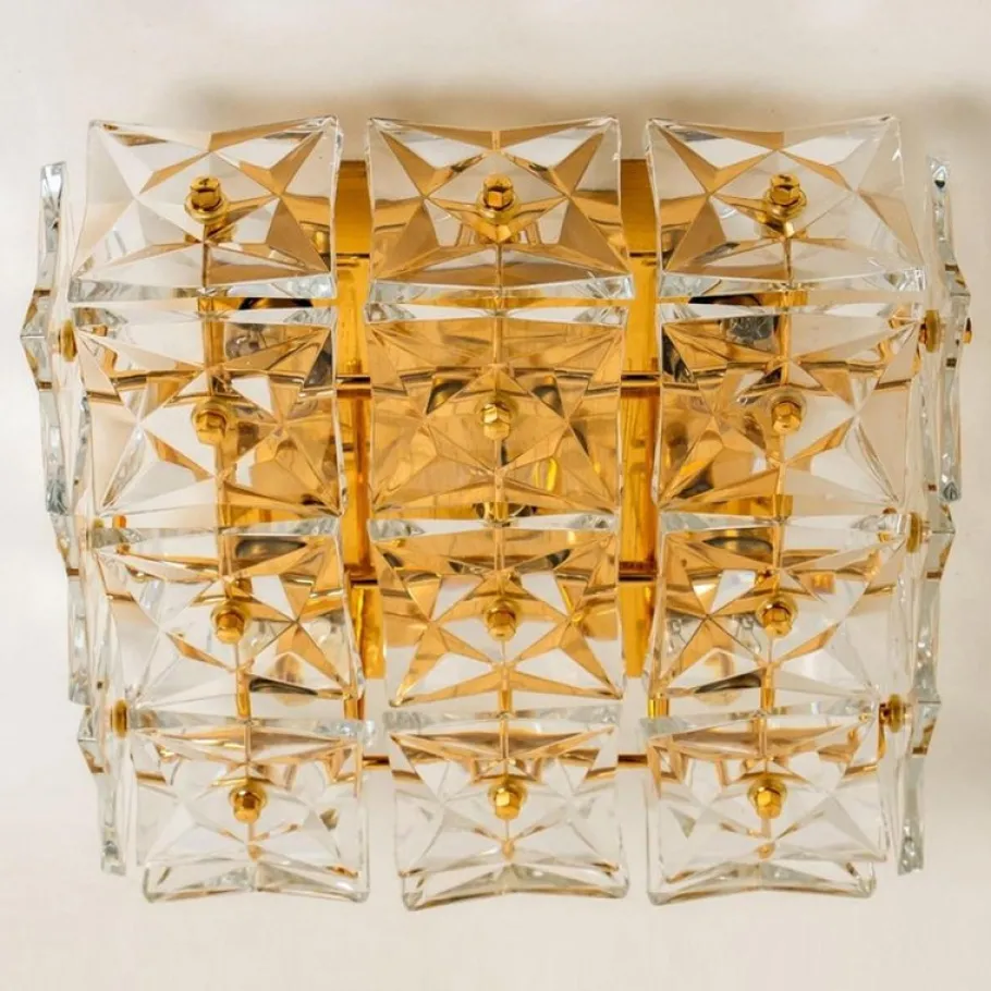 Discount Pamono Vintage Gold-Plated Crystal Glass Wall Light by Kinkeldey, 1970s