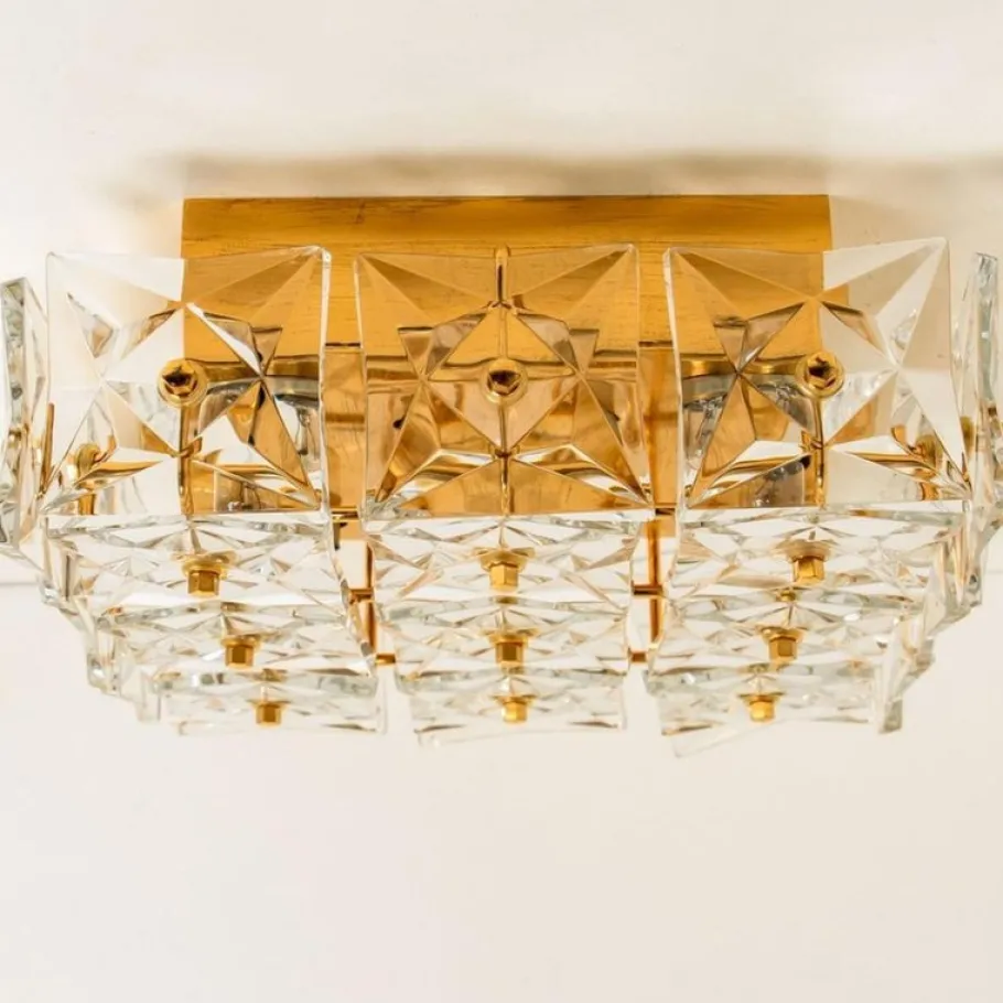 Discount Pamono Vintage Gold-Plated Crystal Glass Wall Light by Kinkeldey, 1970s