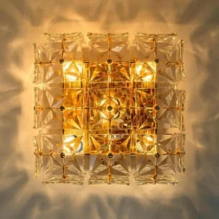 Discount Pamono Vintage Gold-Plated Crystal Glass Wall Light by Kinkeldey, 1970s