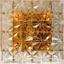Discount Pamono Vintage Gold-Plated Crystal Glass Wall Light by Kinkeldey, 1970s