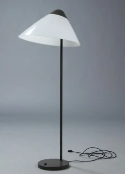 Best Pamono Vintage Gray-Brown Opala Floor Lamp by Hans J. Wegner for Louis Poulsen