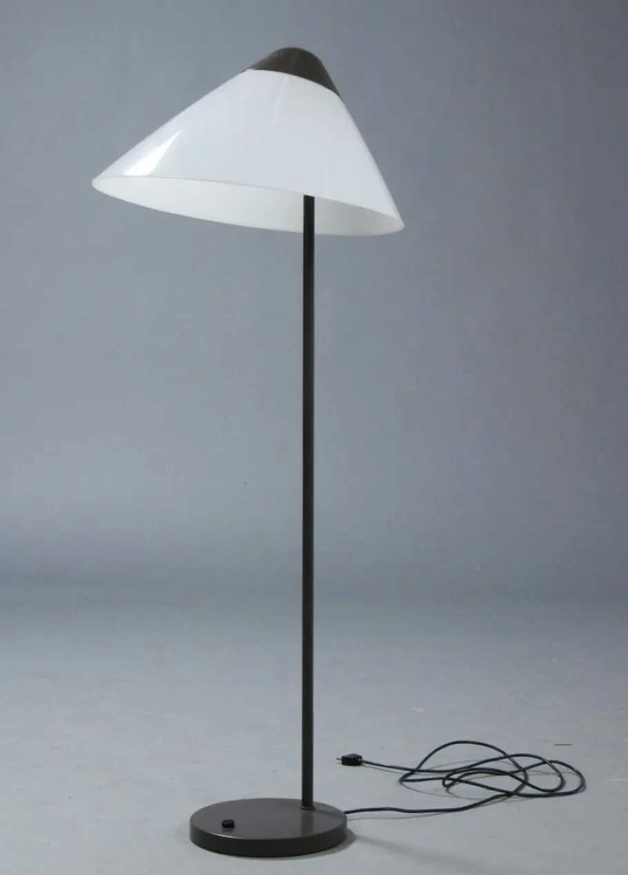 Best Pamono Vintage Gray-Brown Opala Floor Lamp by Hans J. Wegner for Louis Poulsen