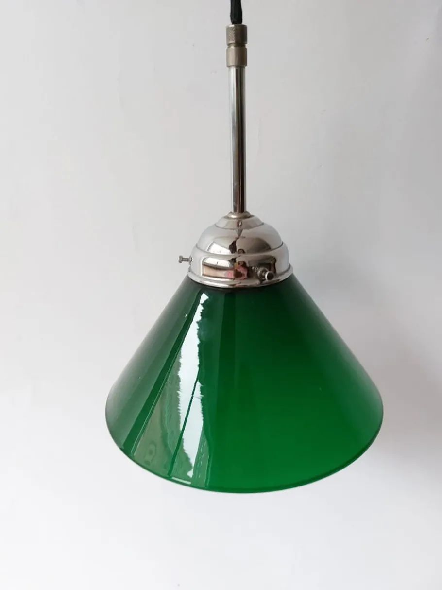 New Pamono Vintage Green Ceiling Lamp
