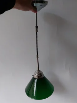 New Pamono Vintage Green Ceiling Lamp
