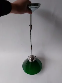 New Pamono Vintage Green Ceiling Lamp