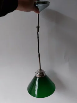 New Pamono Vintage Green Ceiling Lamp