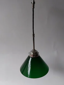 New Pamono Vintage Green Ceiling Lamp