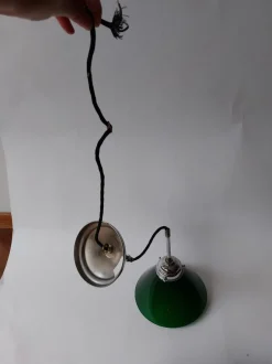 New Pamono Vintage Green Ceiling Lamp