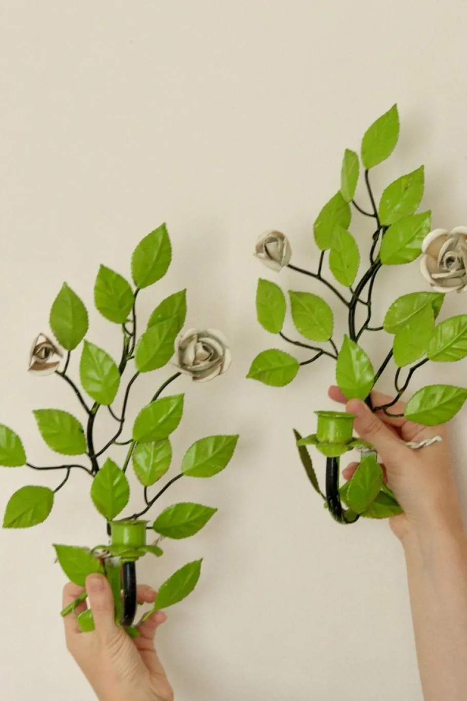 Best Pamono Vintage Green Metal Wall Sconce, Set of 2