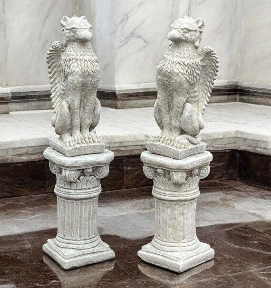 Hot Pamono Vintage Griffins on Architectural Columns, Set of 2
