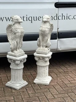 Hot Pamono Vintage Griffins on Architectural Columns, Set of 2