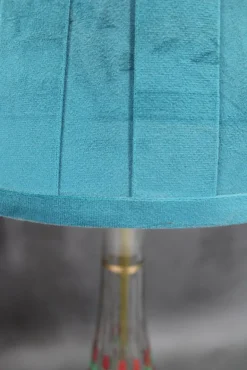 Best Pamono Vintage Hand Painted Glass Table Lamps with New Fabric Shade, 1960s, Set of 2